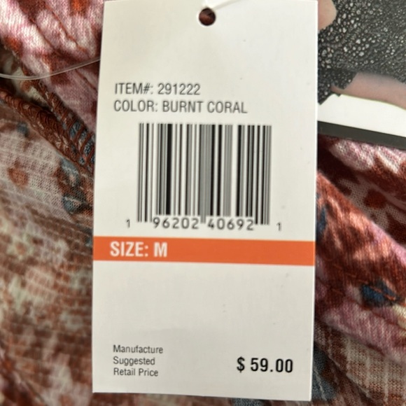 Steve Madden “burnt coral” floral V-neck Dress Size Medium. NWT - Picture 9 of 9